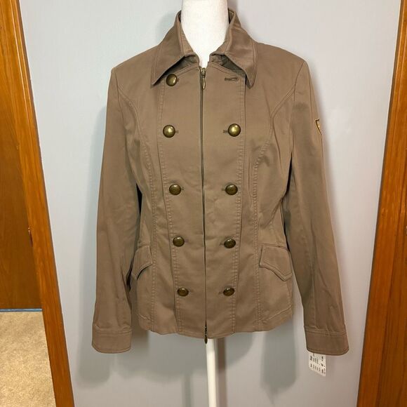 Marc‎ Aurel double breasted military khaki fitted Goge  jacket size EU 42 - Picture 1 of 12